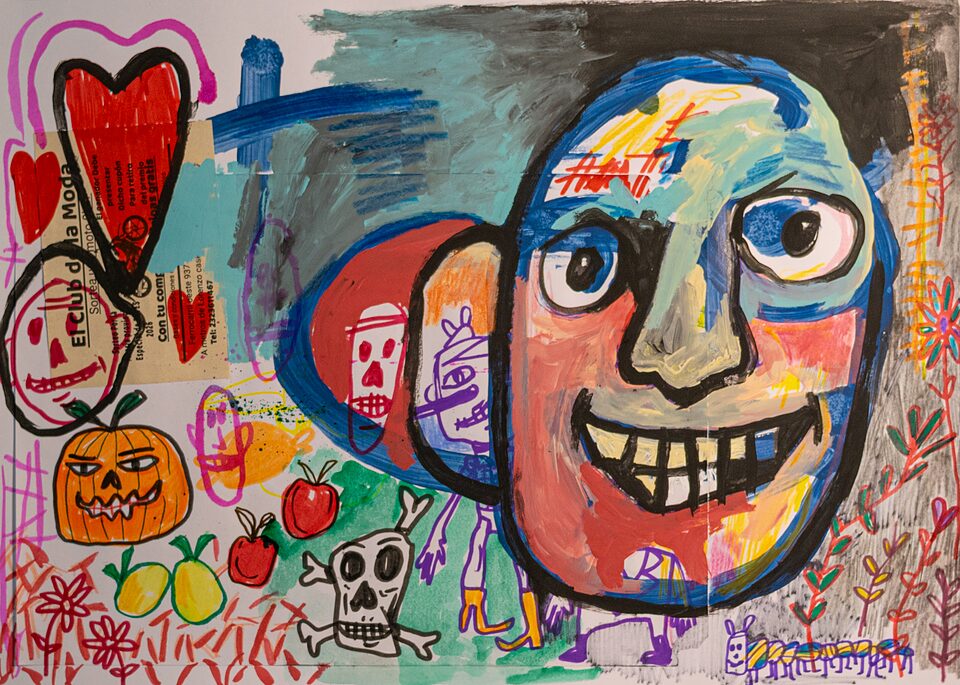 Barullo mental, técnica mixta sobre papel, 30 x 42 cm, de Meyi Diz
